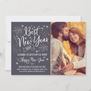 Tillkännagivande om Gravid under det nya året 2018 Julkort