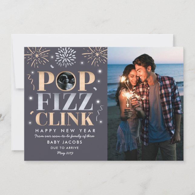 Tillkännagivande om nyårsdagen för Gravid 2019 Julkort (Framsida)