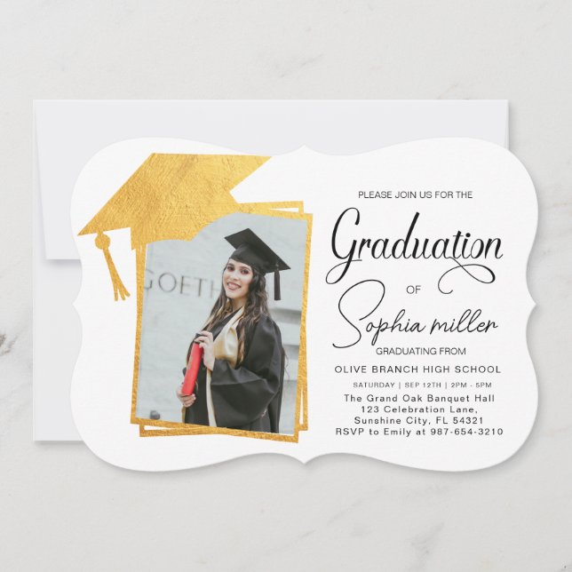 Tillkännagivandeklass för studenten inbjudan Grad  (Framsida)