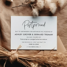 Tillkännagivandekort för nytt datum för uppskjutet inbjudningar