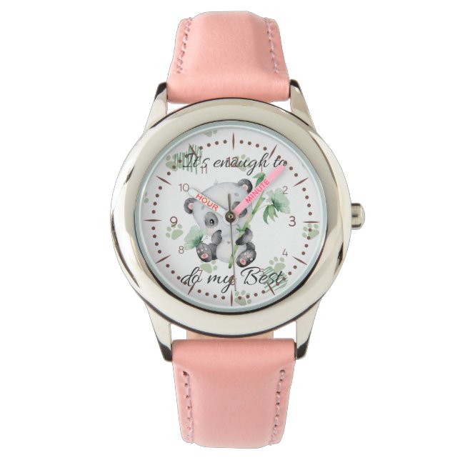 tillräckligt | Akuta bekräftelse | Panda Armbandsur (Framsida)