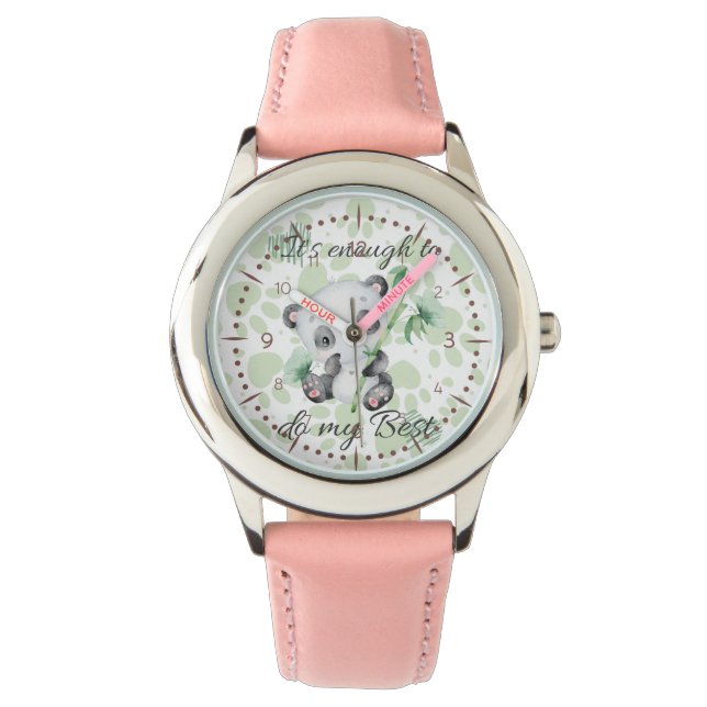 tillräckligt | Akuta bekräftelse | Panda Armbandsur (Framsida)