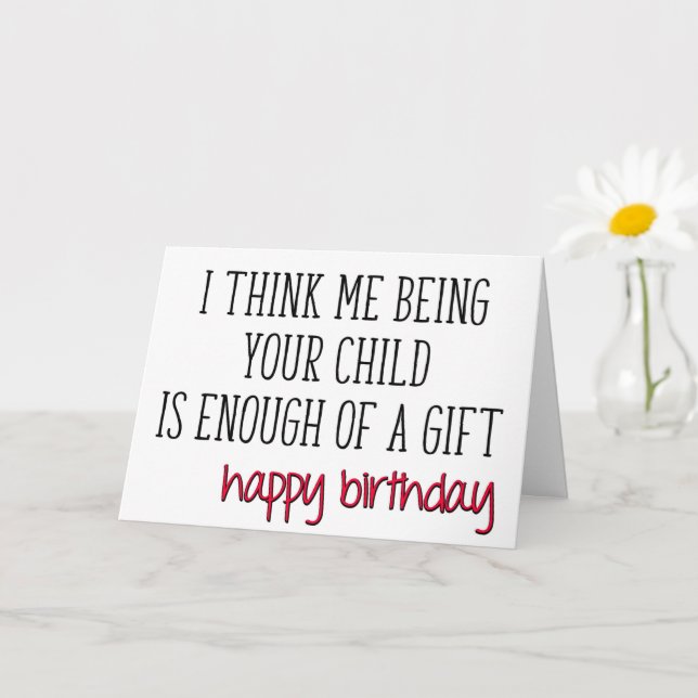 Tillräckligt med ett gift, roligt Mamma, Pappa Gra Kort (Liten växt)