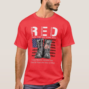 Tills de Kom hem min soldat Red Fredag Militar T Shirt