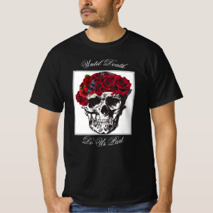 Tills döden gör oss del av Röd ros Svart T Shirt