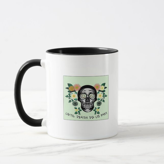 Tills döden gör oss del, hull med blommor klassisk mugg (Vänster)