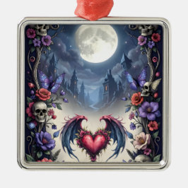 Tills döden & månskenet binder oss. julgransprydnad metall