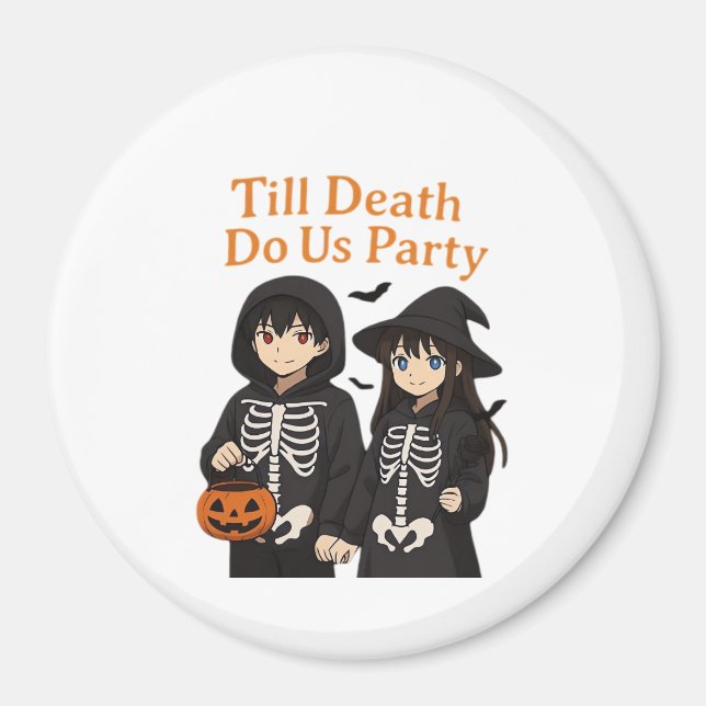 Tills döden skiljer oss åt – Anime Halloween Coupl Magnet (Framsidan)
