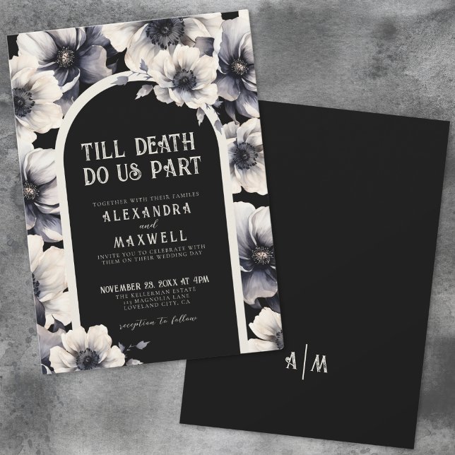 Tills döden skiljer oss åt Blommig bröllop Inbjudningar (Till Death Do Us Part Floral Wedding Invitation)