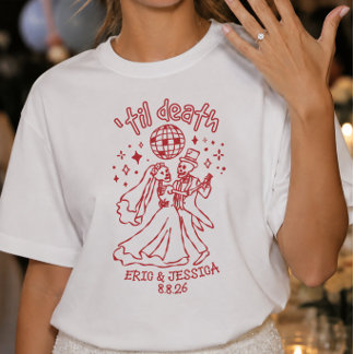 Tills döden skiljer oss åt Custom Skeleton Couple  T Shirt