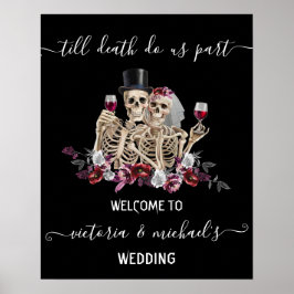 Tills döden skiljer oss åt Goth-skelettbrud och -g Poster
