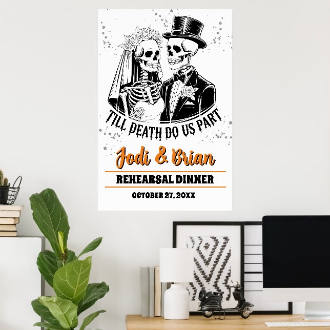Tills döden skiljer oss åt Halloween bröllop hänga Poster (Hemmakontoret)