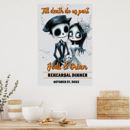 Tills döden skiljer oss åt Halloween bröllop Välko Poster