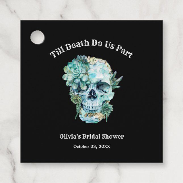 Tills döden skiljer oss åt Halloween Bröllopsdusch Gåvor Etiketter (Framsida)