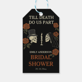 Tills döden skiljer oss åt Halloween Bröllopsdusch Presentetikett