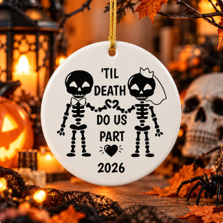 Tills döden skiljer oss åt Halloween Julgransprydnad Keramik