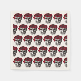 Tills döden skiljer oss åt röd ros bröllopstårta pappersservett