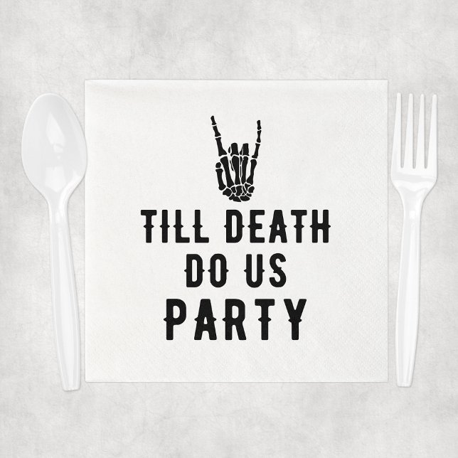 Tills döden skiljer oss Bröllopsfest Pappersservett (Till Death Do Us Party Bridal Shower Napkins
)