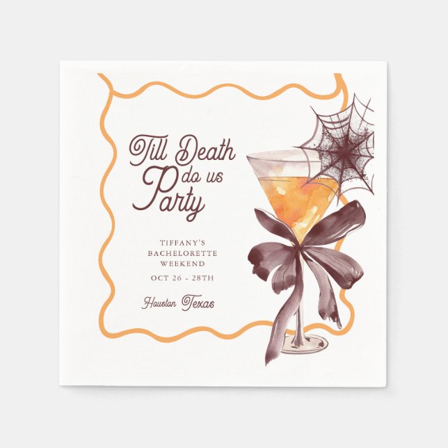 Tills döden skiljer oss Cocktail Halloween Sängvät Pappersservett (Framsidan)
