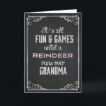 Tills en renare springa över Grandma Chalkboard Helgkort<br><div class="desc">Roligt och spel tills en renare springa över mormor.  Ett roligt kort att skicka på jul</div>