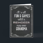 Tills en renare springa över Grandma Chalkboard Helgkort<br><div class="desc">Roligt och spel tills en renare springa över mormor.  Ett roligt kort att skicka på jul</div>