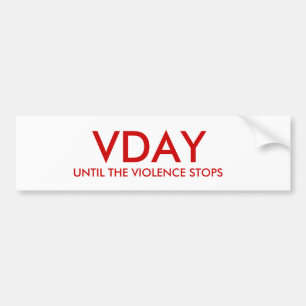 TILLS VÅLD STOPPAR, VDAY BILDEKAL
