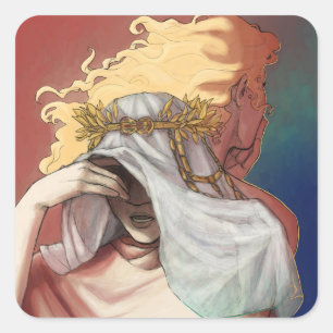 Tills vi har Ansikte - Orual and Psyche Fyrkantigt Klistermärke