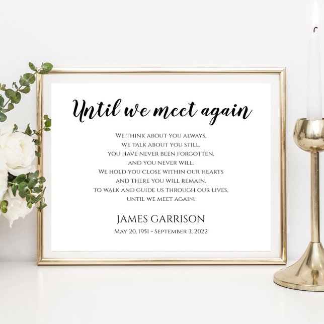 Tills vi möts igen Dikter Firande Av Livet Poster (Skapare uppladdad)