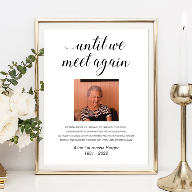 Tills vi möts igen Elegisk fotominnesdikt Poster (Skapare uppladdad)