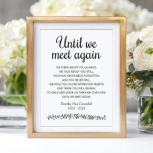 Tills vi träffas igen, Dikt minnessymbol Poster