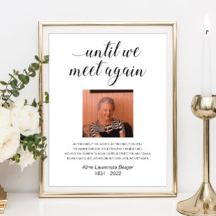 Tills vi träffas igen, Elegant Foto Memorial Dikt Poster