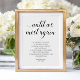 Tills vi träffas igen Elegant Funeral Dikt med Nam Poster