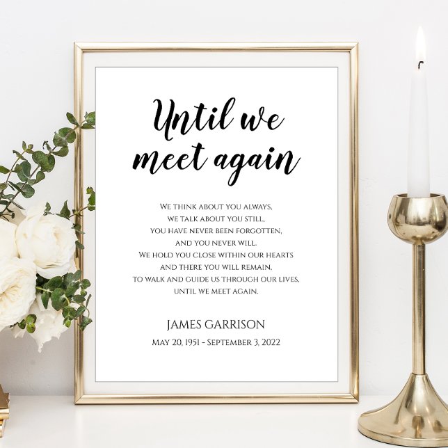 Tills vi träffas igen Firande i Life Dikt Poster (Skapare uppladdad)