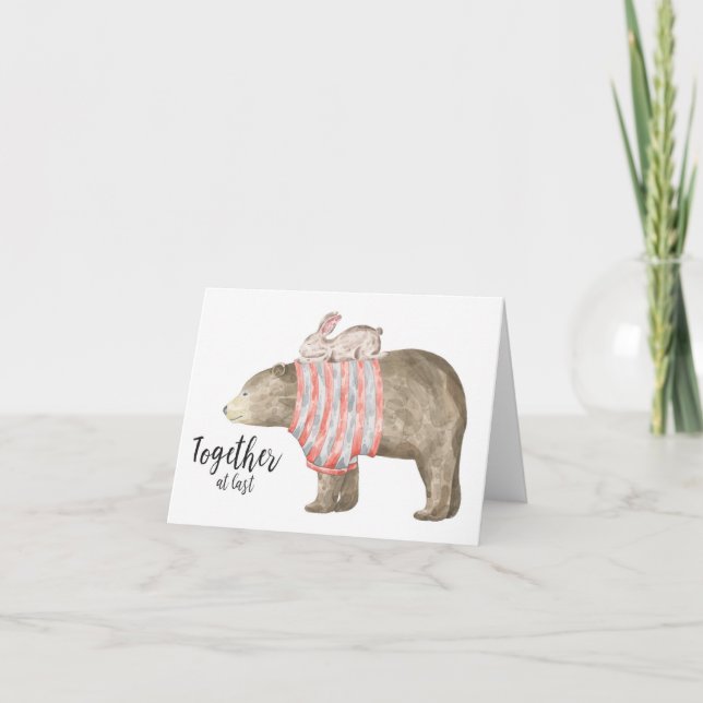 Tillsammans, äntligen, Bear och Bunny Kort (Framsida)
