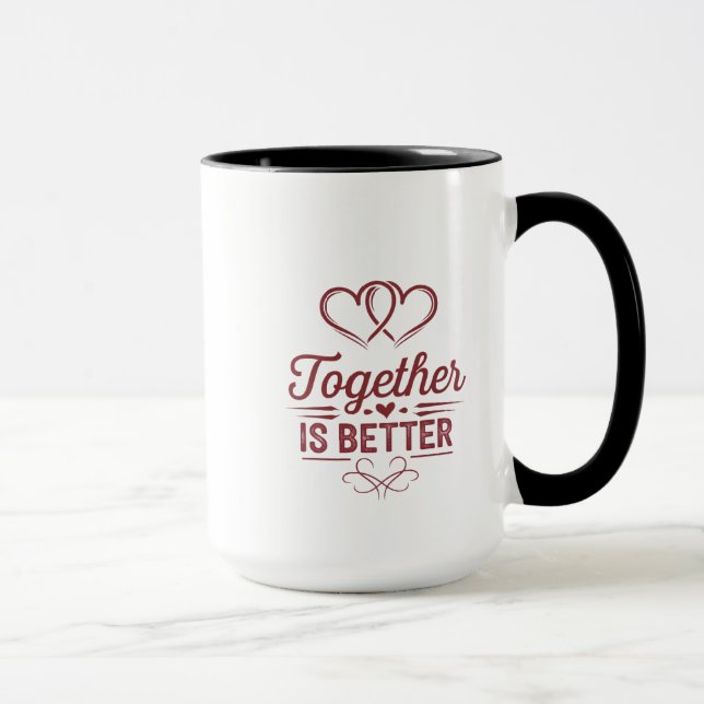 Tillsammans är bättre - Alla hjärtans dags-design Mugg (Höger)