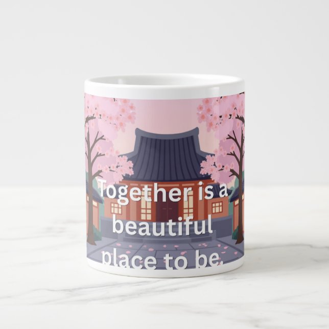 'Tillsammans är en vacker plats att vara' Körsbär Jumbo Mugg (Framsidan)