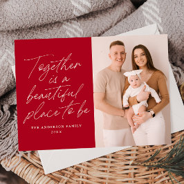 Tillsammans är ett vackert Ställe att bli rött fot Julkort