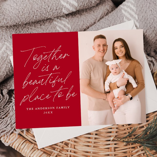 Tillsammans är ett vackert Ställe att bli rött fot Julkort (Skapare uppladdad)