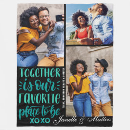 Tillsammans är vår favoriter | Modern 3-fotosamlin Fleecefilt