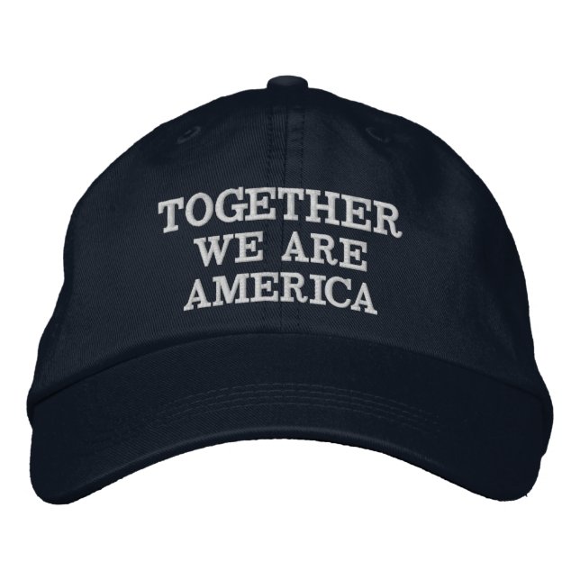 TILLSAMMANS ÄR VI AMERIKA Broderad mössa Keps (Framsida)