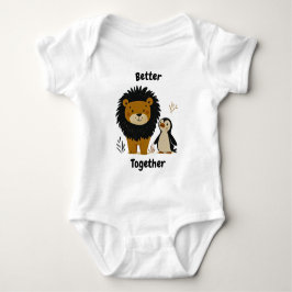 Tillsammans är vi bättre Lejon och Pingvin - söta T Shirt
