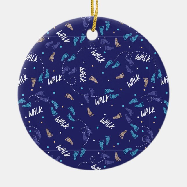 Tillsammans: Äventyr Footprint Silhouette Julgransprydnad Keramik (Framsidan)