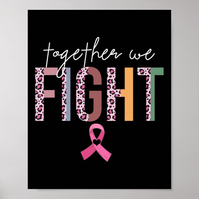 Tillsammans bekämpar vi Rosa Rib för ökad medveten Poster (Framsidan)