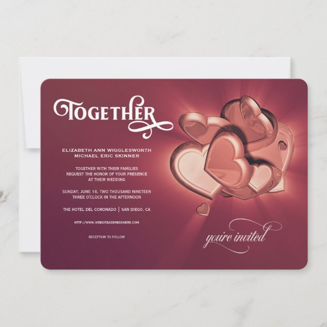 Tillsammans bröllopsinbjudan (version 4) meddelande (Framsida)