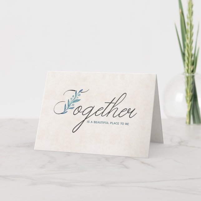 tillsammans bröllopstext med blomsterdesign kort (Framsida)
