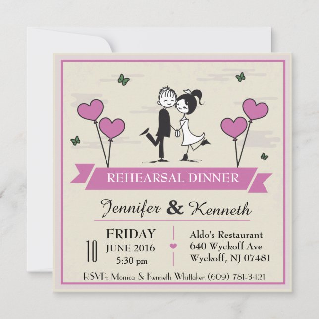 Tillsammans brudgum- & brudinbjudan inbjudningar (Framsida)