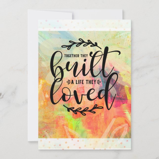 Tillsammans Byggt de ett liv de älskade Hälsning-b Julkort (Framsida)