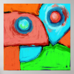 Tillsammans, en digital abstrakt originalmålning poster