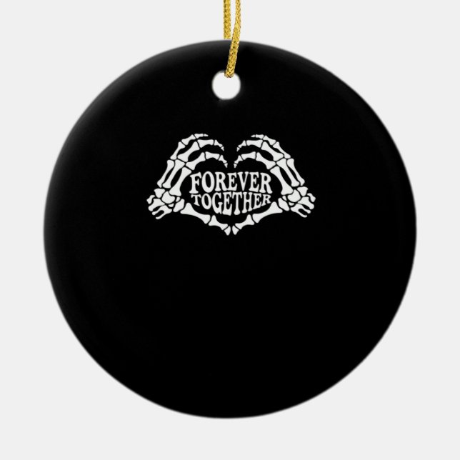 Tillsammans ett hjärta av Skeleton Händer Classic Julgransprydnad Keramik (Framsidan)