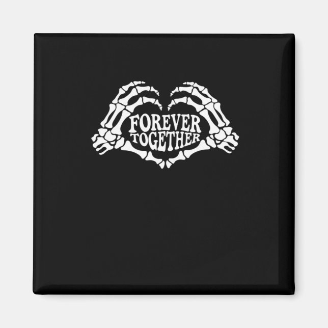 Tillsammans ett hjärta av Skeleton Händer Classic Magnet (Framsidan)